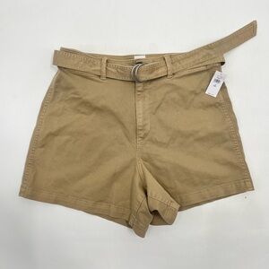 NEW Womens Gap Khaki Tan High Rise Shorts Size 12 Tall